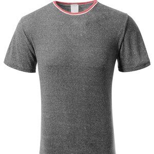 FXN Men's Three Tone High Low Short Sleeve T shirt Grey